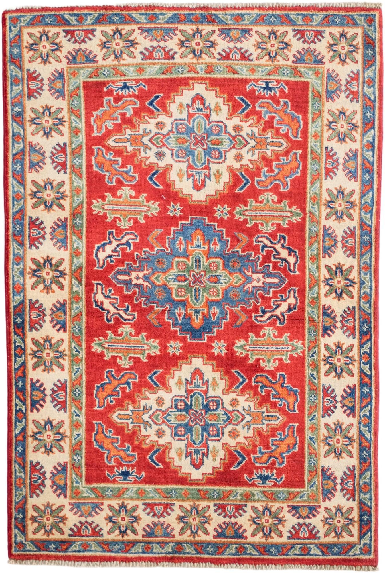 3' 3 x 4' 11 Hand Knotted Kazak Rug