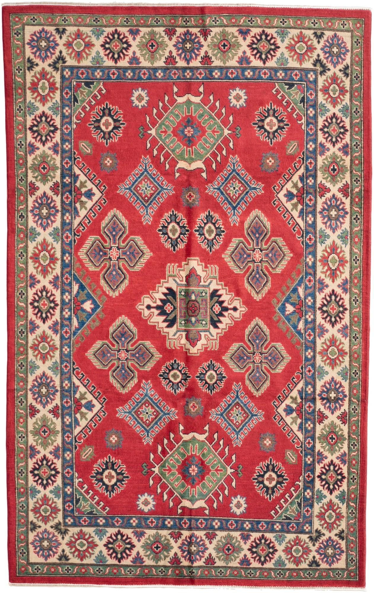 5' 7 x 8' 10 Hand Knotted Kazak Rug