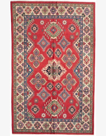 5' 7 x 8' 10 Hand Knotted Kazak Rug