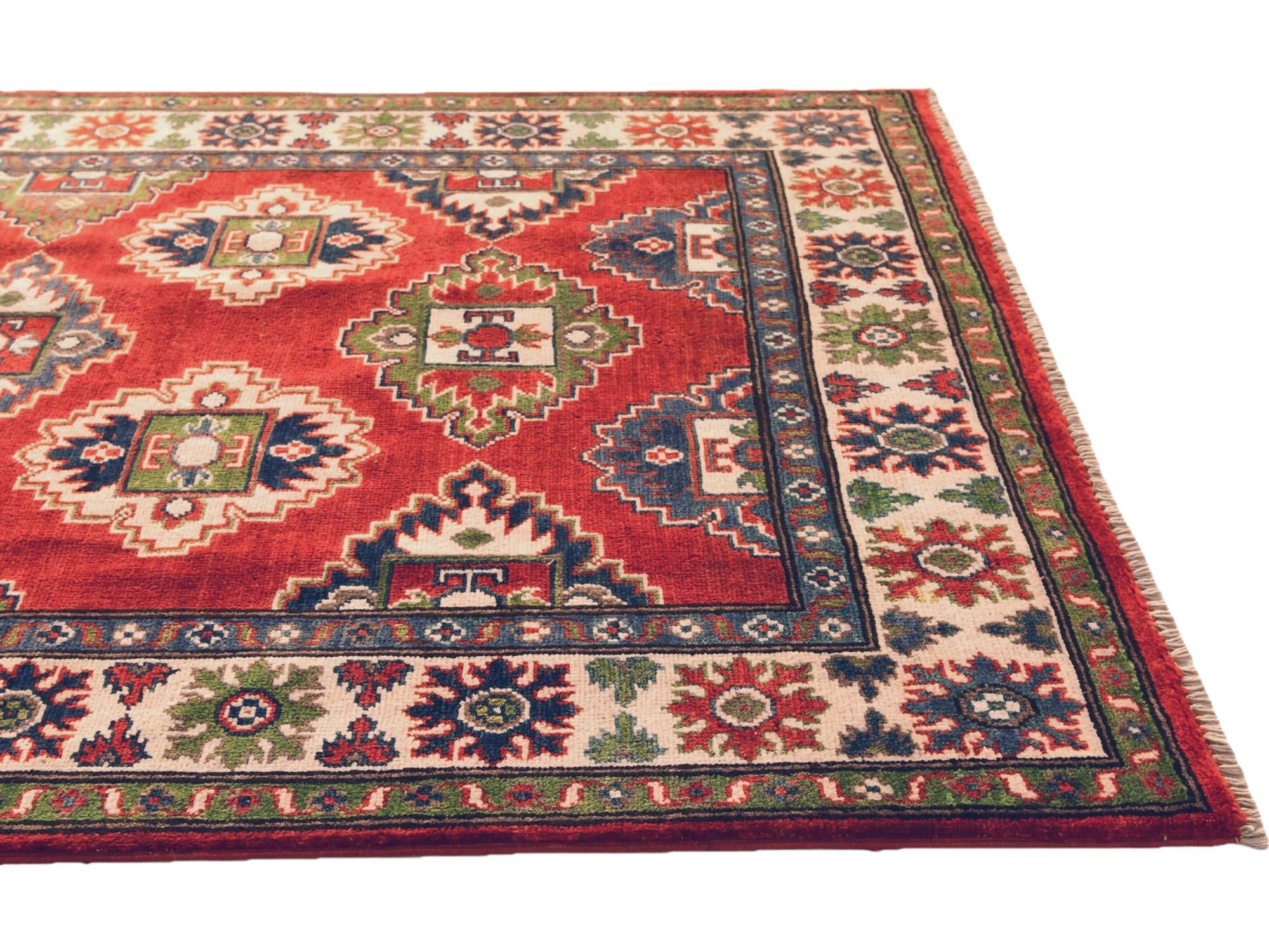 3' 10 x 6' 1 Hand Knotted Kazak Rug