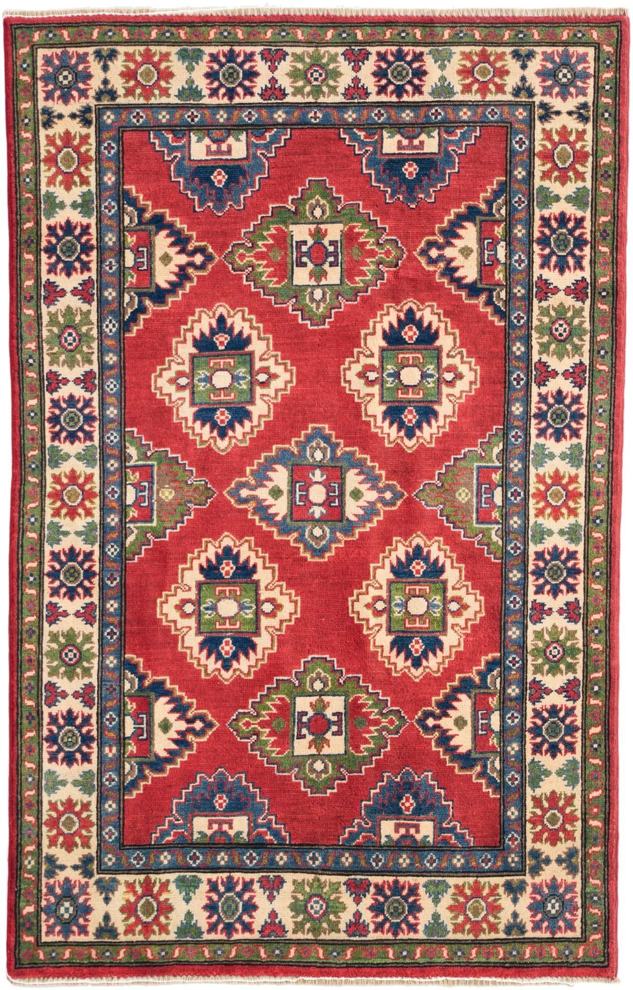 3' 10 x 6' 1 Hand Knotted Kazak Rug