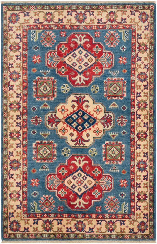 3' 2 x 4' 11 Hand Knotted Kazak Rug