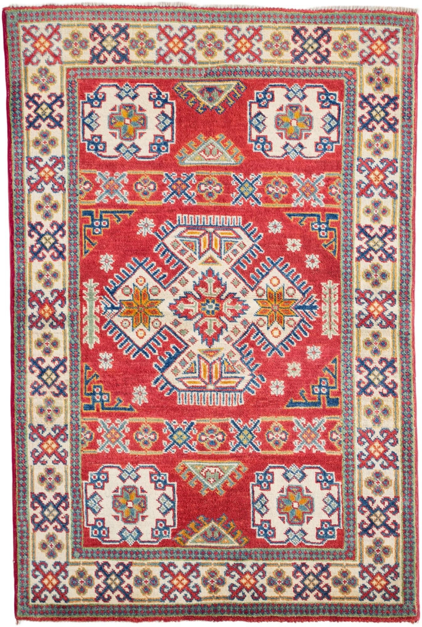 3' 4 x 5' Hand Knotted Kazak Rug