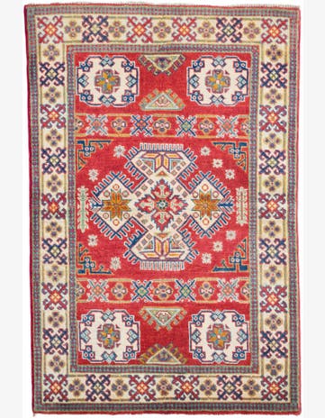 3' 4 x 5' Hand Knotted Kazak Rug