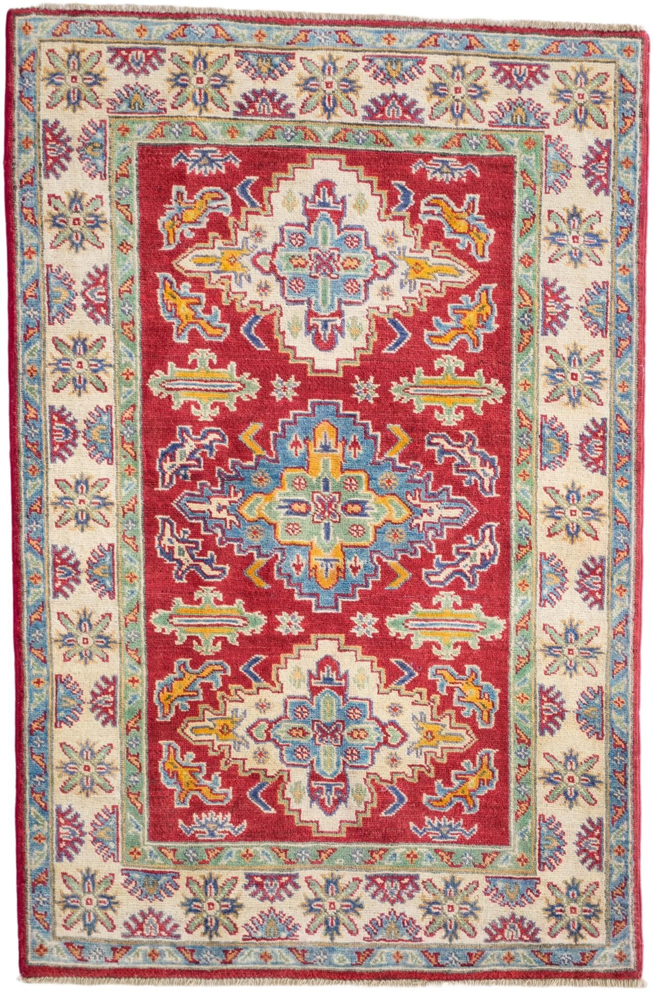 3' 3 x 4' 11 Hand Knotted Kazak Rug