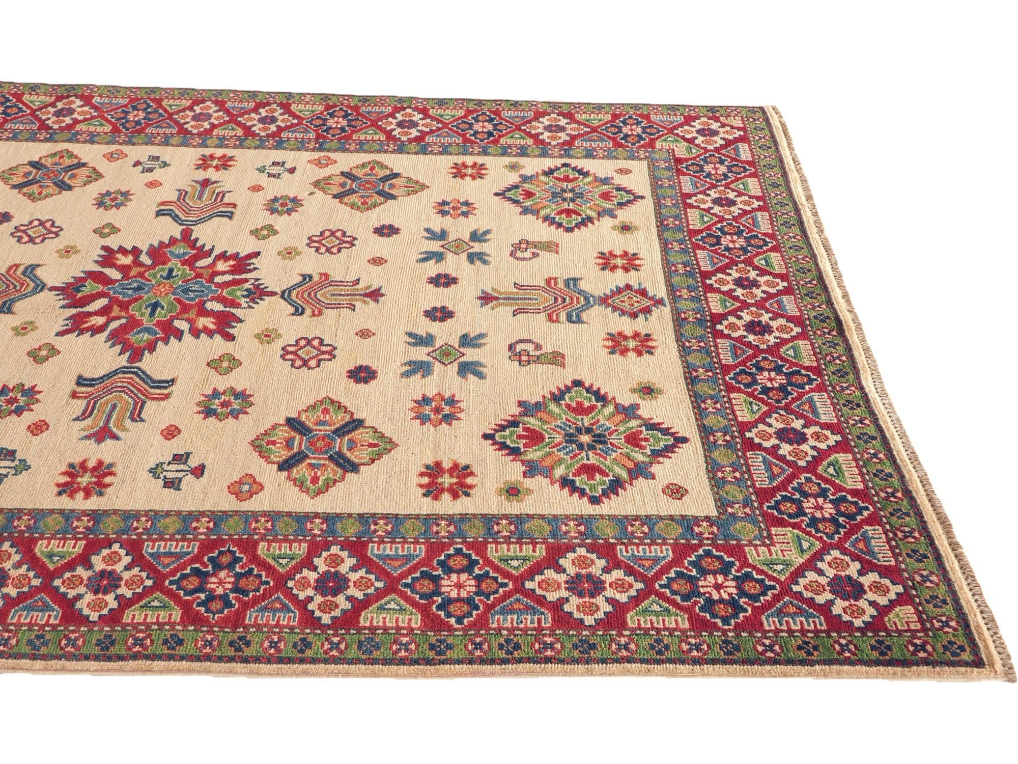 Detail image 6 of 10: 4' 10 x 6' 8 Hand Knotted Kazak Rug