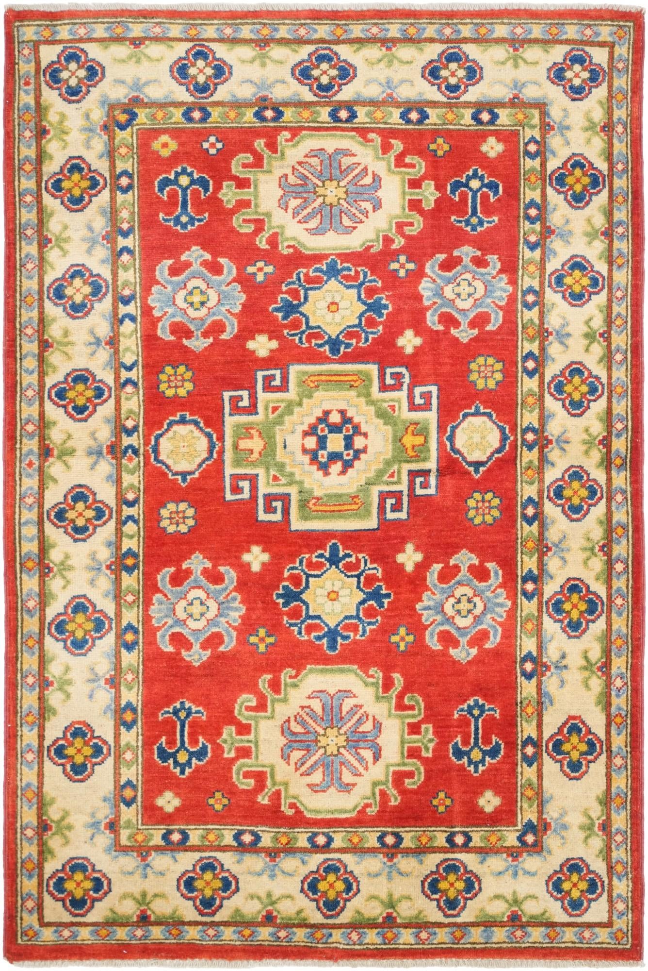 3' 3 x 4' 11 Hand Knotted Kazak Rug