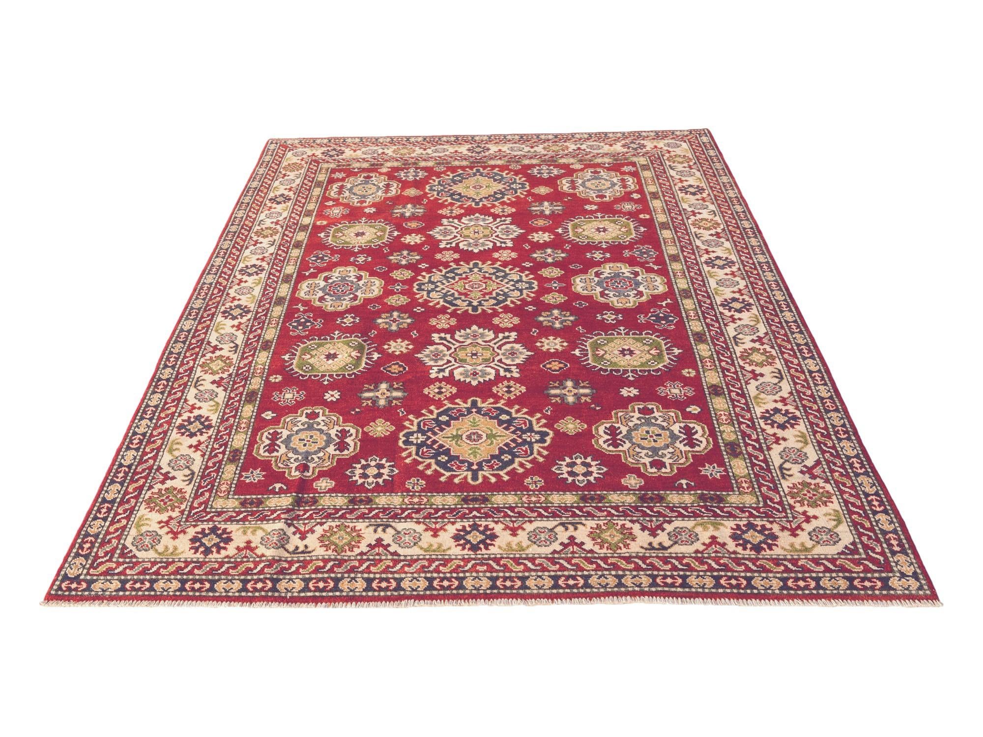 6' 3 x 8' 11 Hand Knotted Kazak Rug