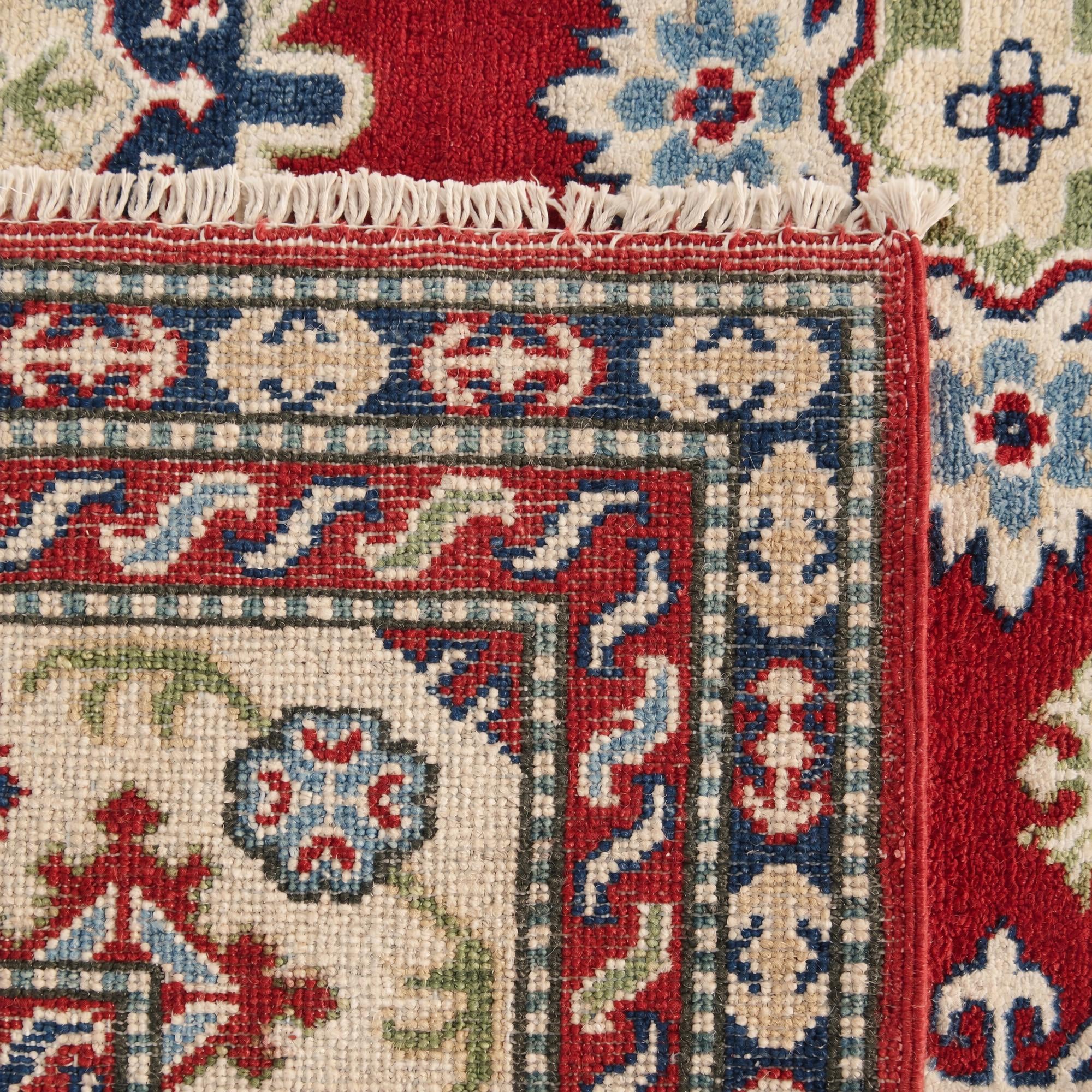 6' 3 x 8' 11 Hand Knotted Kazak Rug