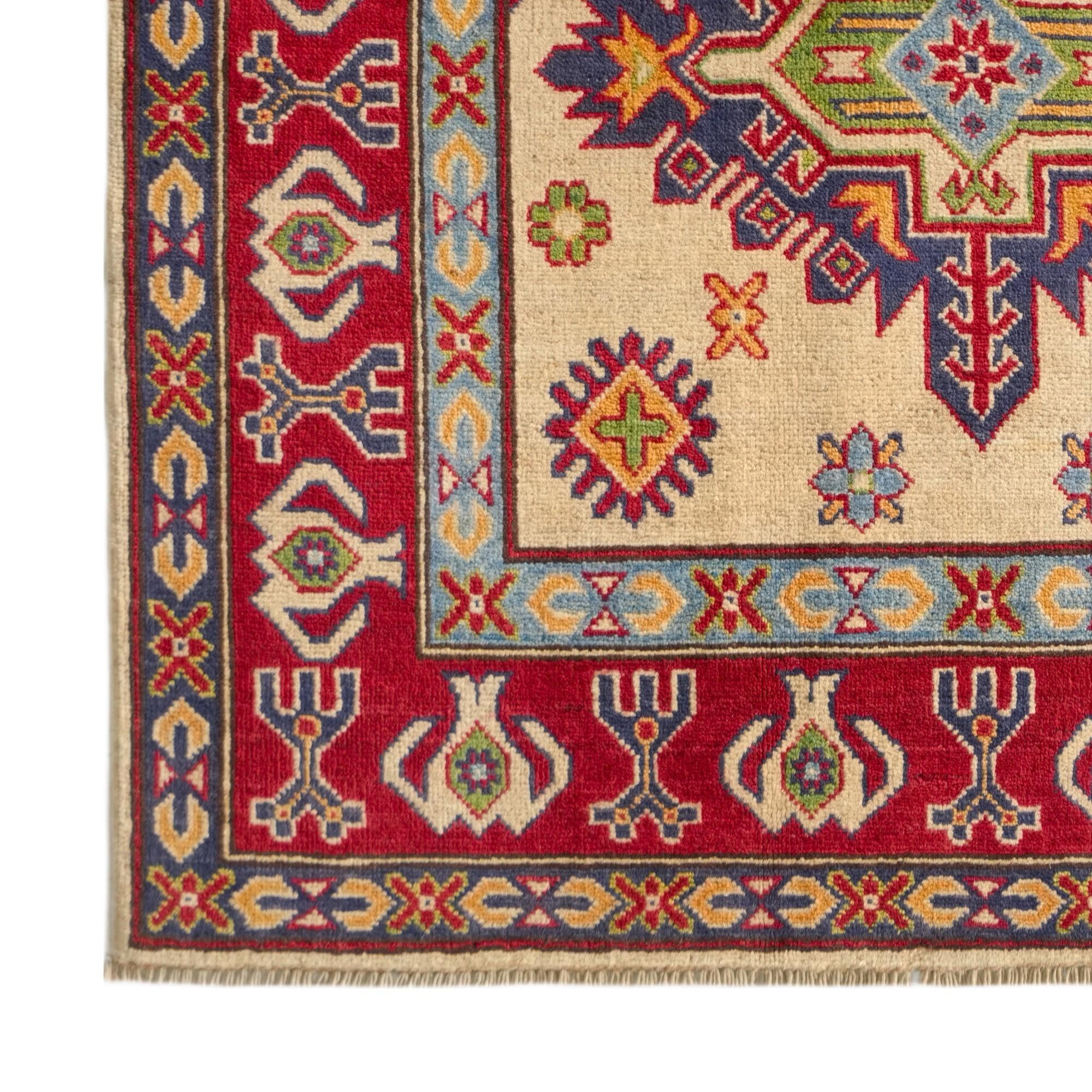 Detail image 7 of 10: 3' 10 x 6' Hand Knotted Kazak Rug