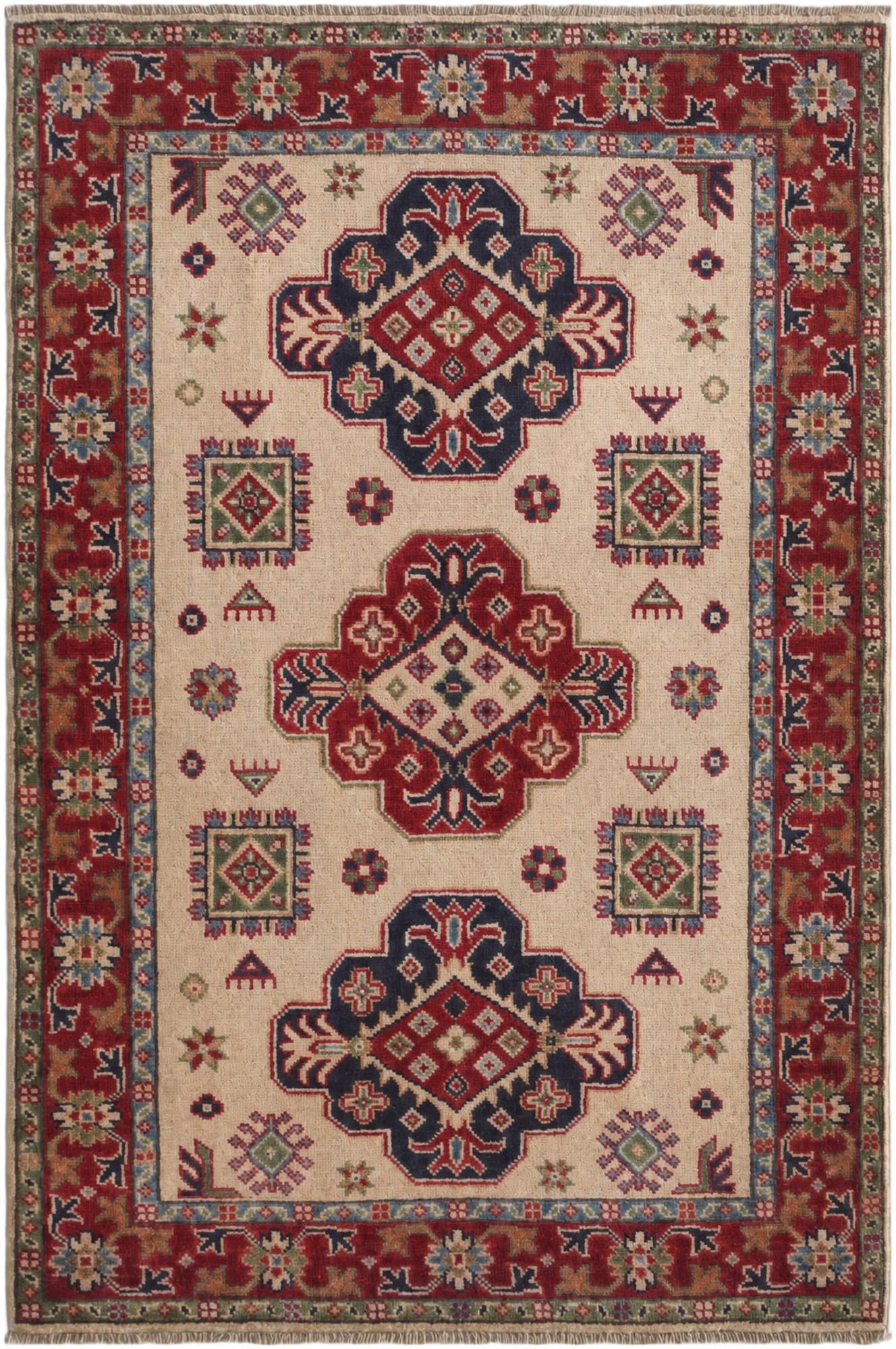 3' 4 x 5' 1 Hand Knotted Kazak Rug