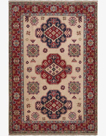 3' 4 x 5' 1 Hand Knotted Kazak Rug