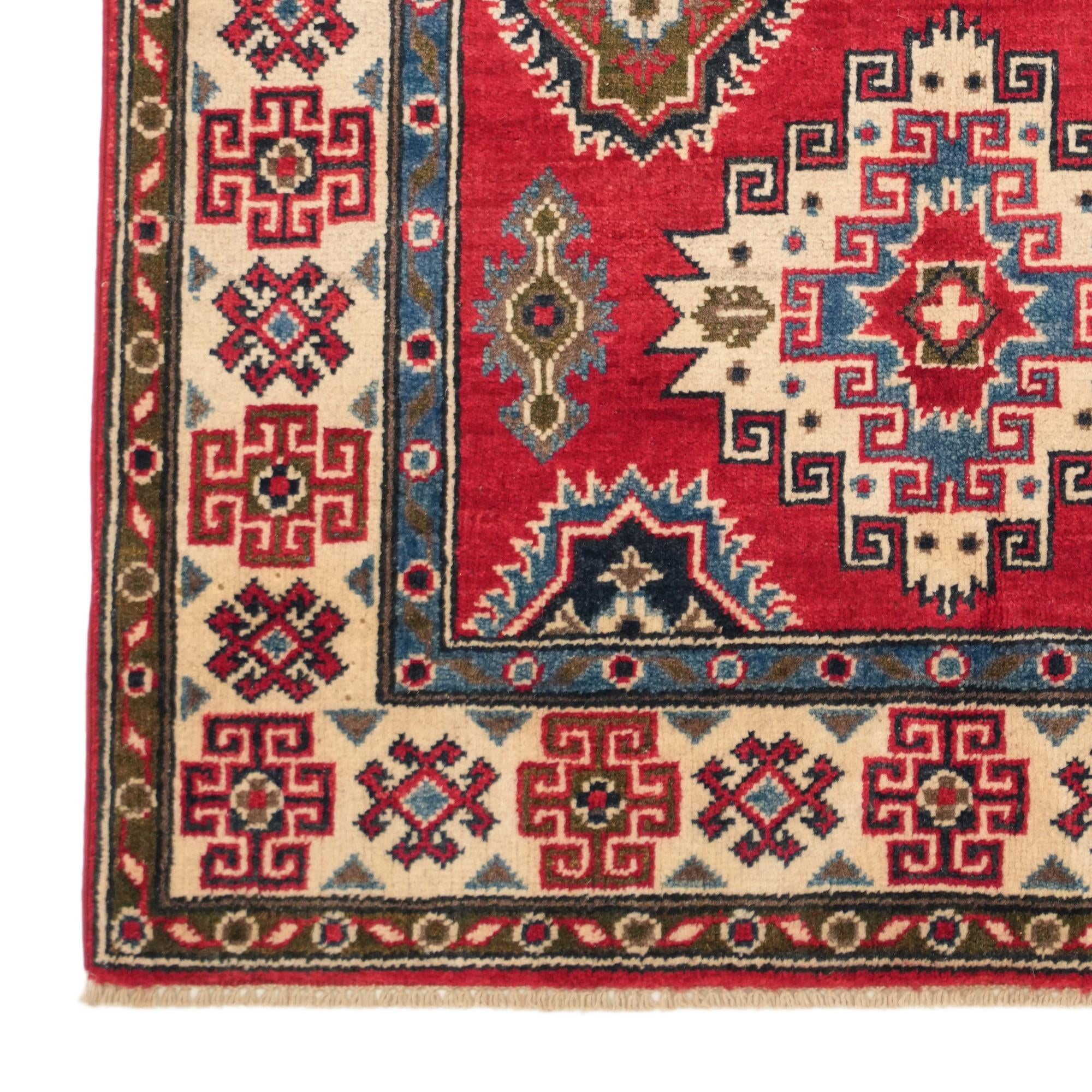3' 3 x 4' 11 Hand Knotted Kazak Rug