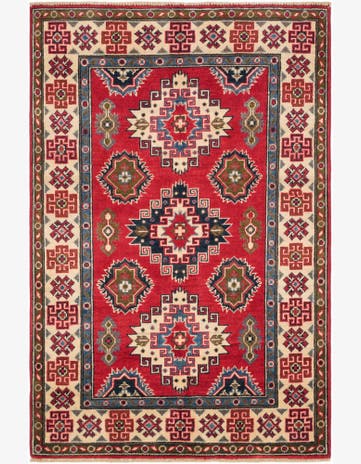 3' 3 x 4' 11 Hand Knotted Kazak Rug