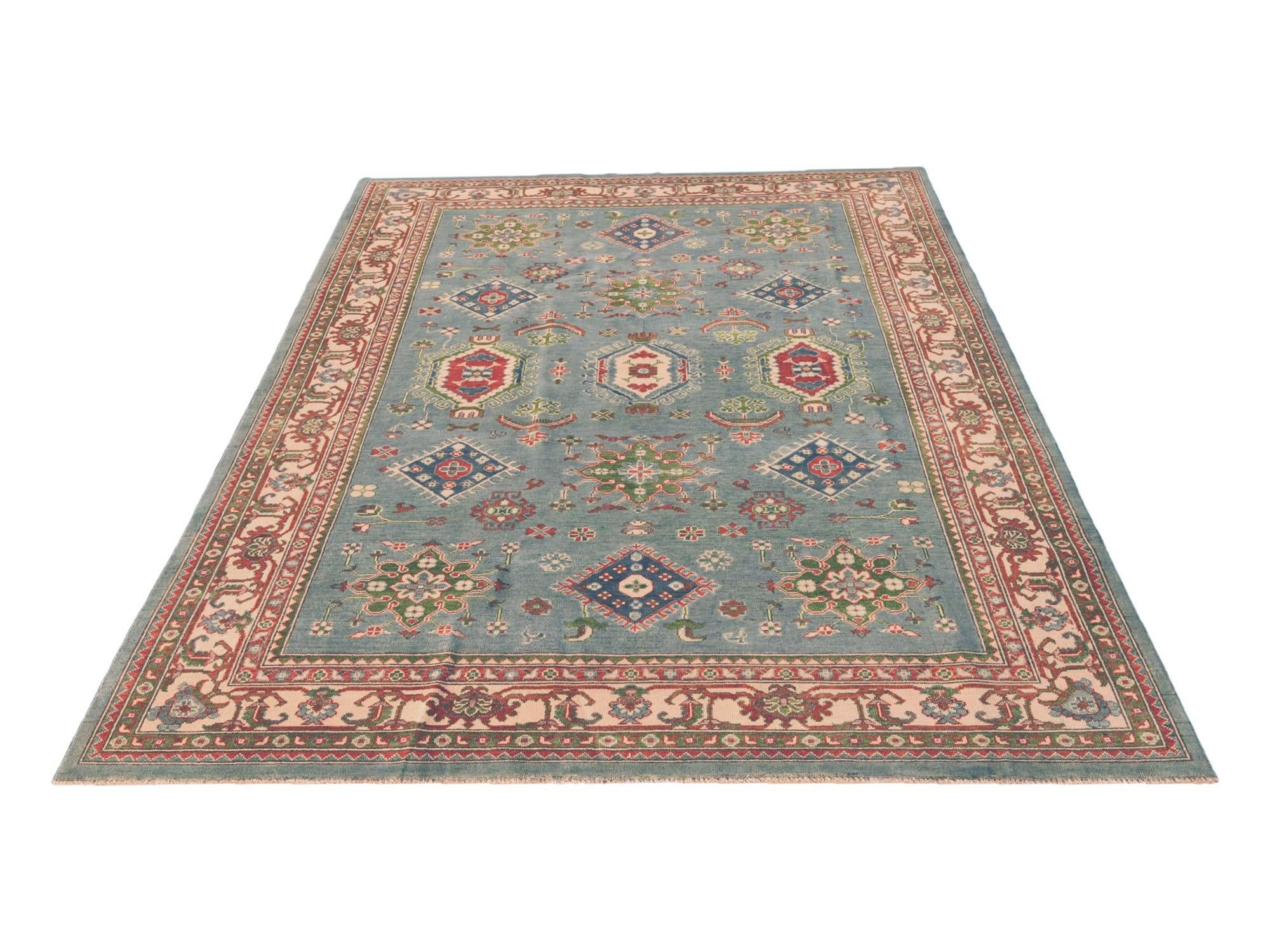 6' 7 x 9' 7 Hand Knotted Kazak Rug