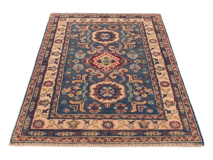 Detail image of 80cm x 125cm anudado a mano Kazak Alfombra