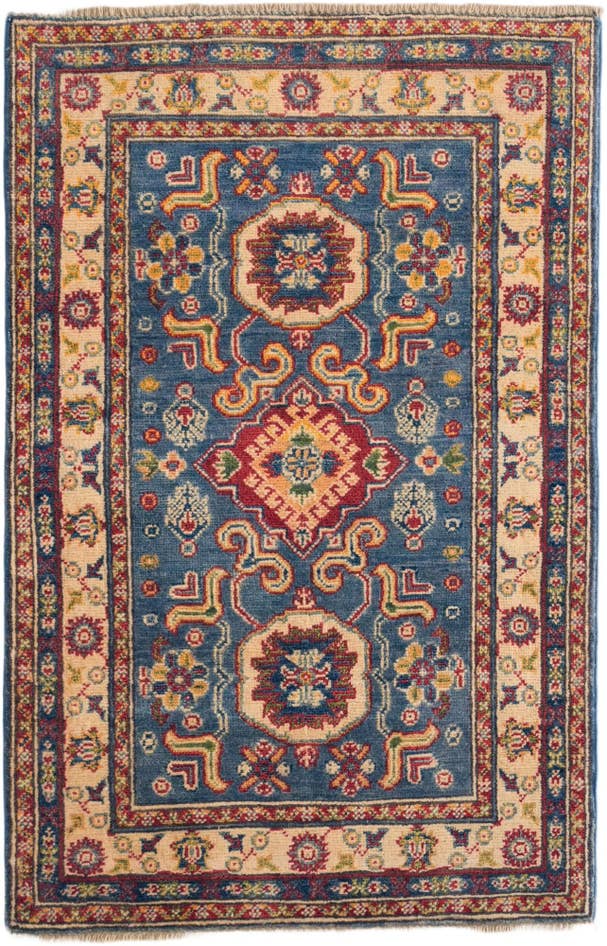 Detail image of 80cm x 125cm anudado a mano Kazak Alfombra