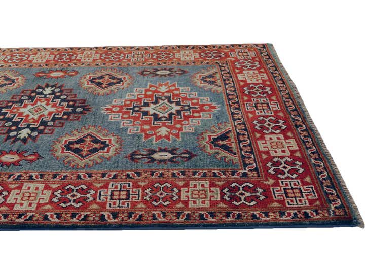 3' 4 x 4' 11 Hand Knotted Kazak Rug