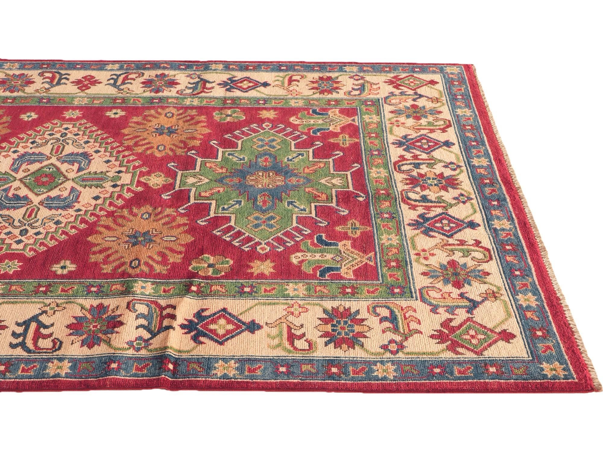 Detail image 6 of 10: 4' 11 x 7' 1 Hand Knotted Kazak Rug