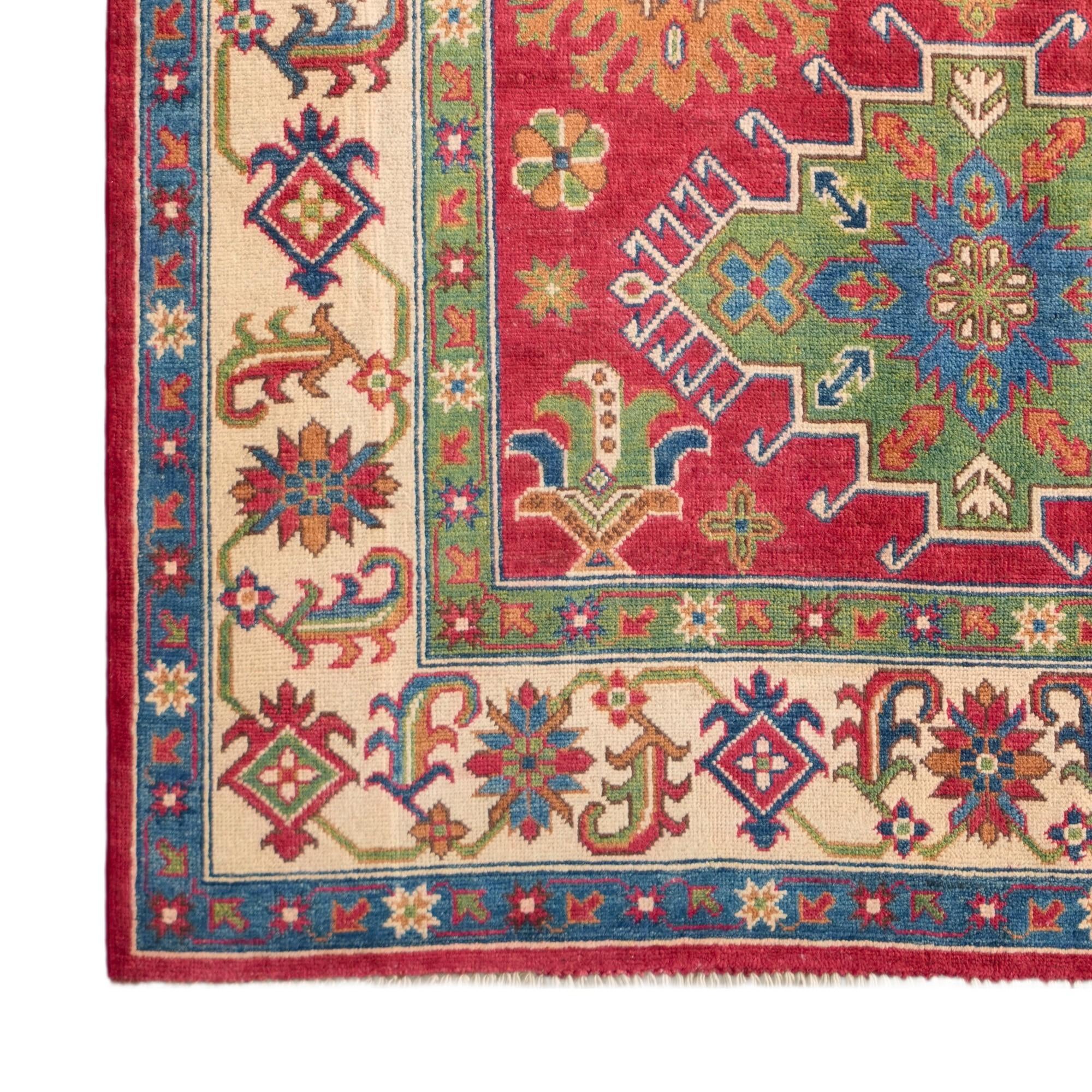 Detail image 7 of 10: 4' 11 x 7' 1 Hand Knotted Kazak Rug