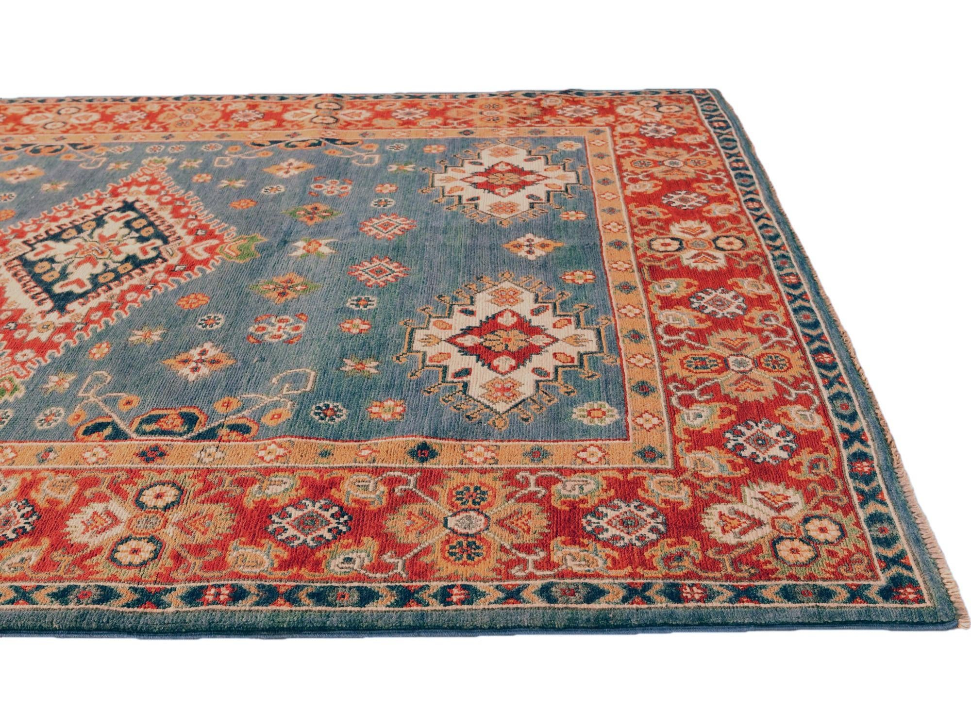 5' 1 x 6' 8 Hand Knotted Kazak Rug