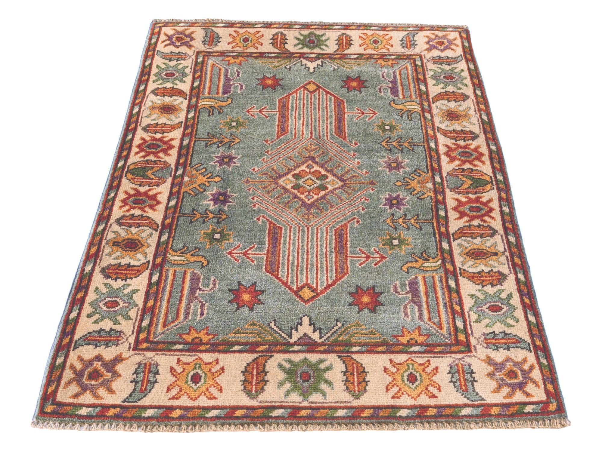 2' 8 x 3' 11 Hand Knotted Kazak Rug