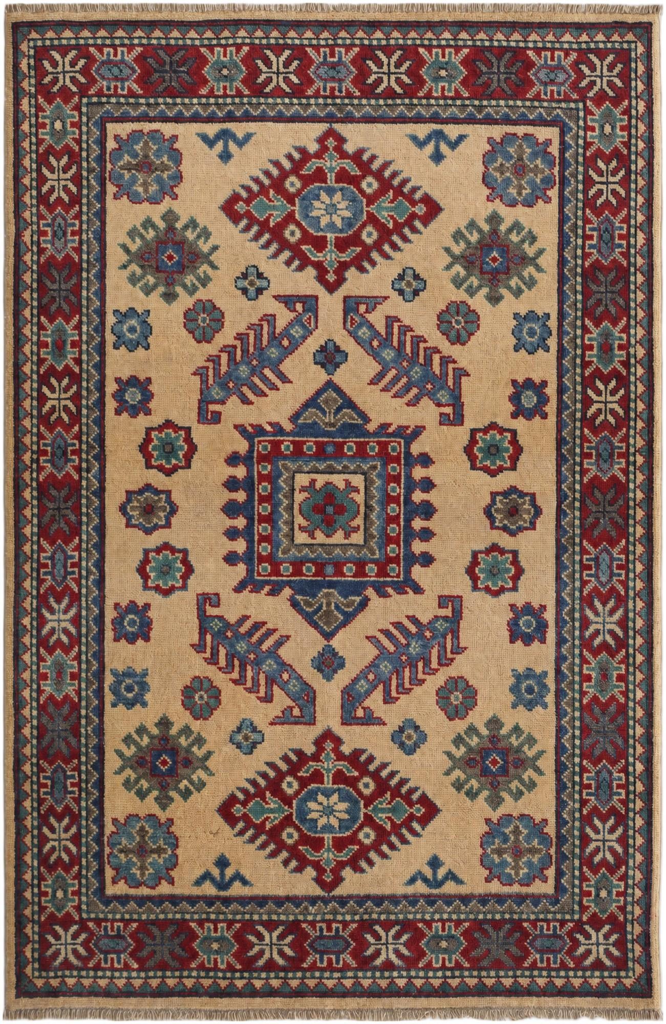 3' 3 x 4' 11 Hand Knotted Kazak Rug