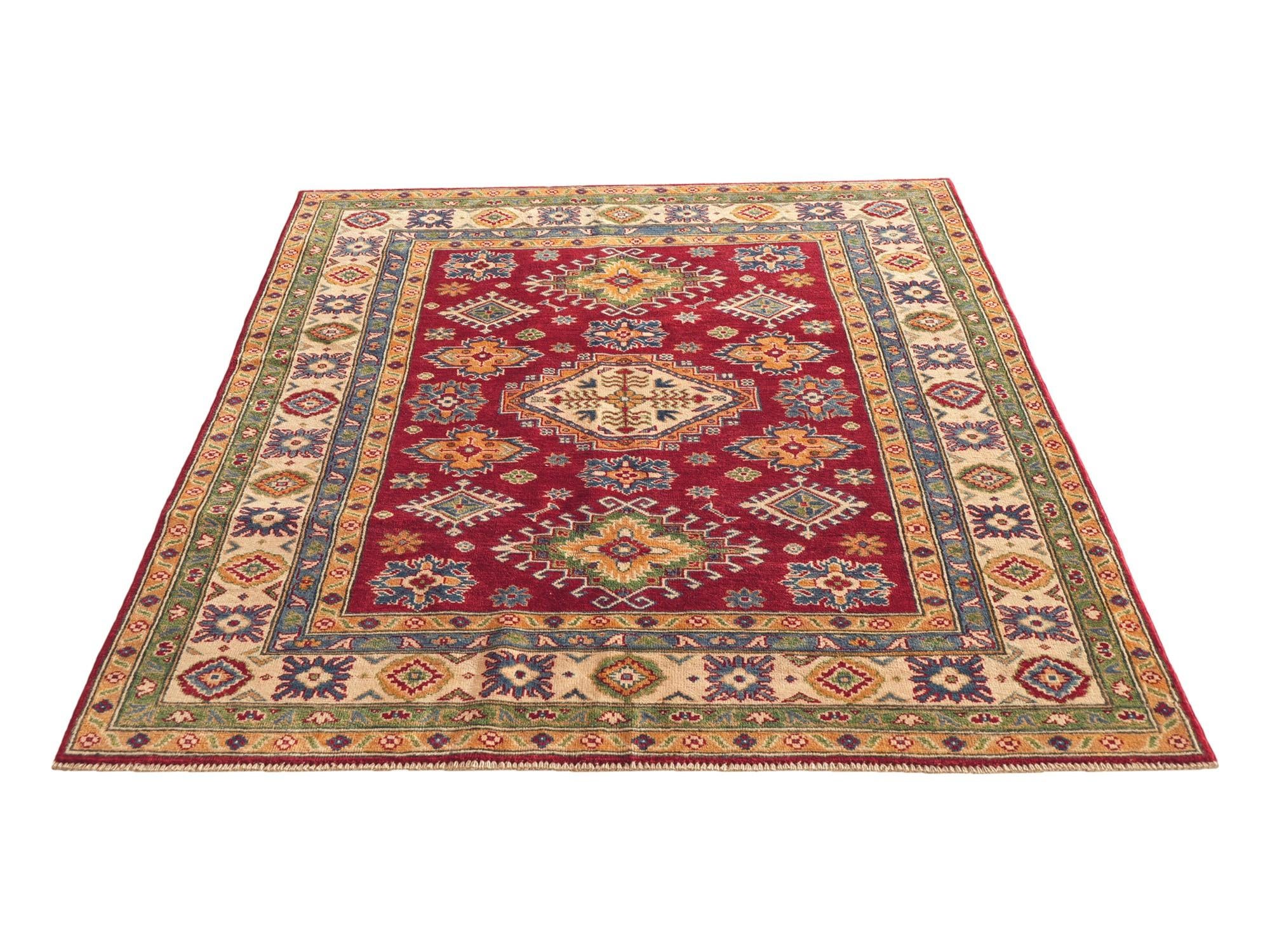 155cm x 195cm Hand Knotted Kazak Rug