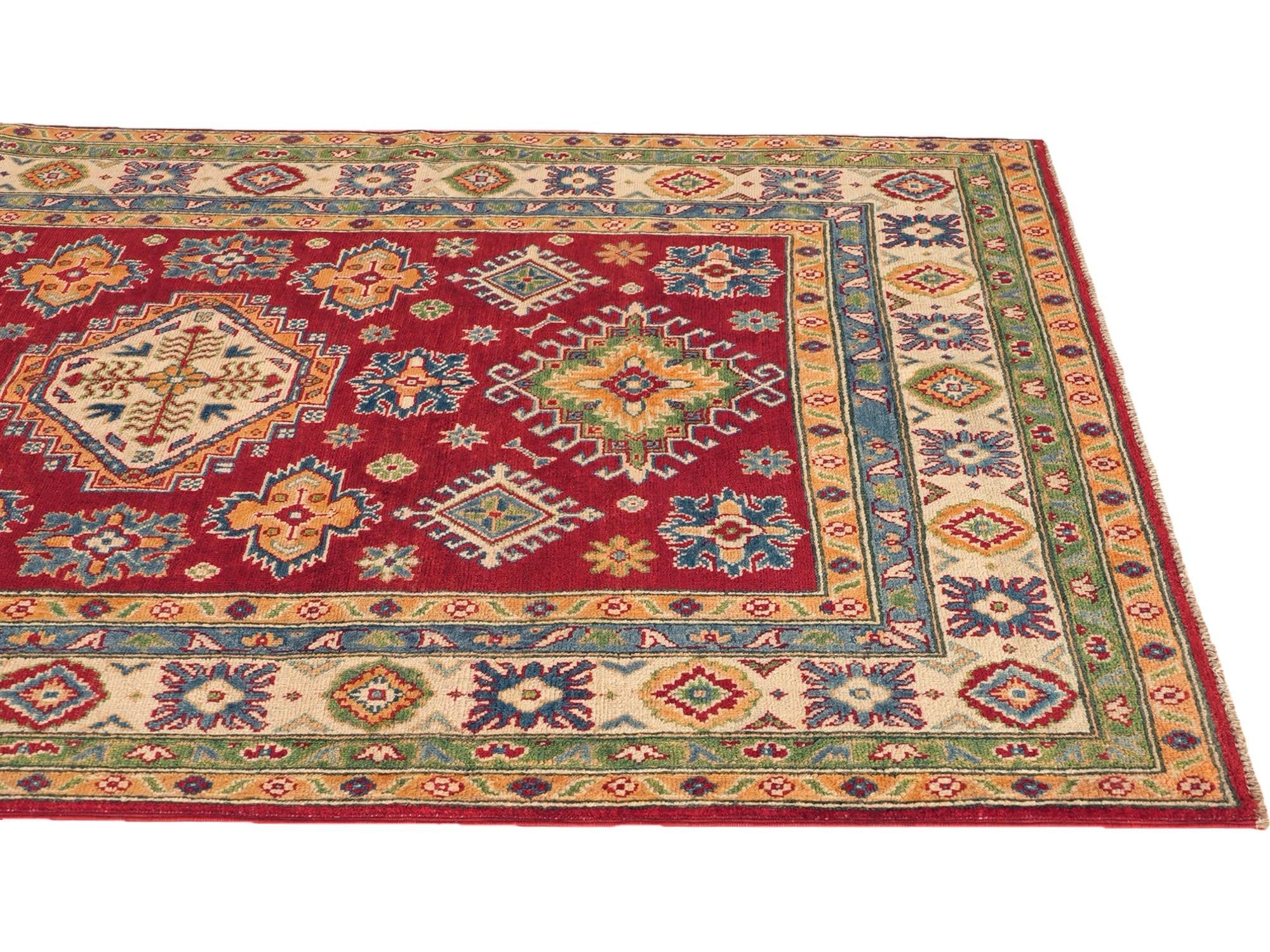 155cm x 195cm Hand Knotted Kazak Rug