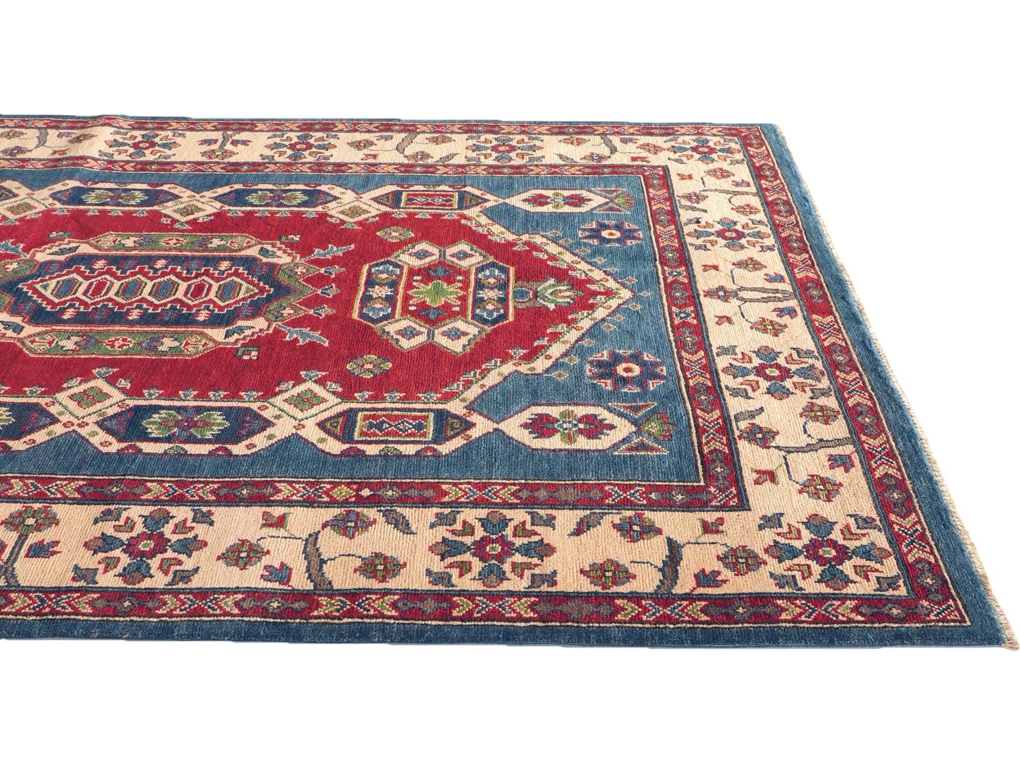5' x 7' 5 Hand Knotted Kazak Rug
