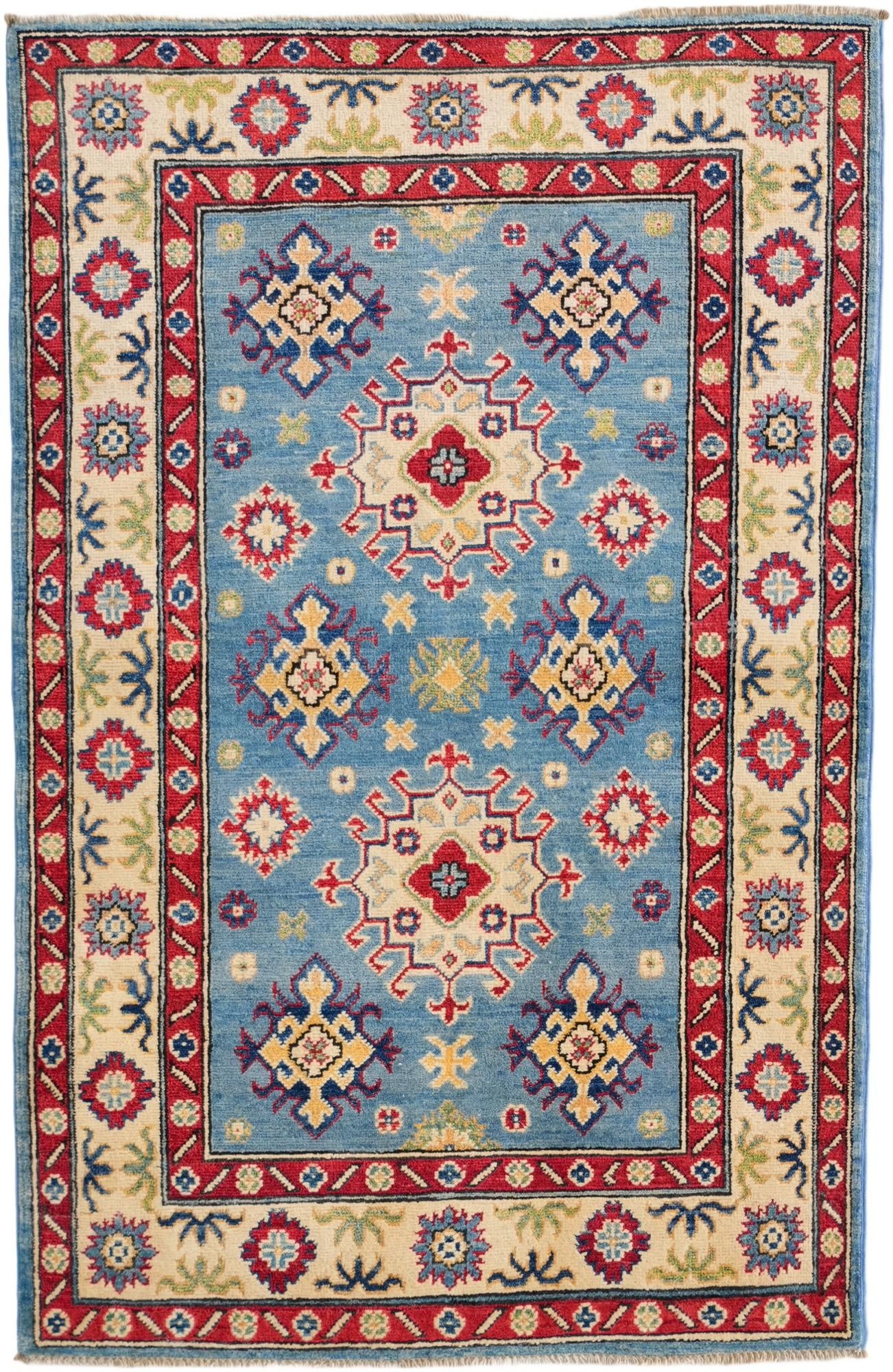3' 4 x 5' 2 Hand Knotted Kazak Rug