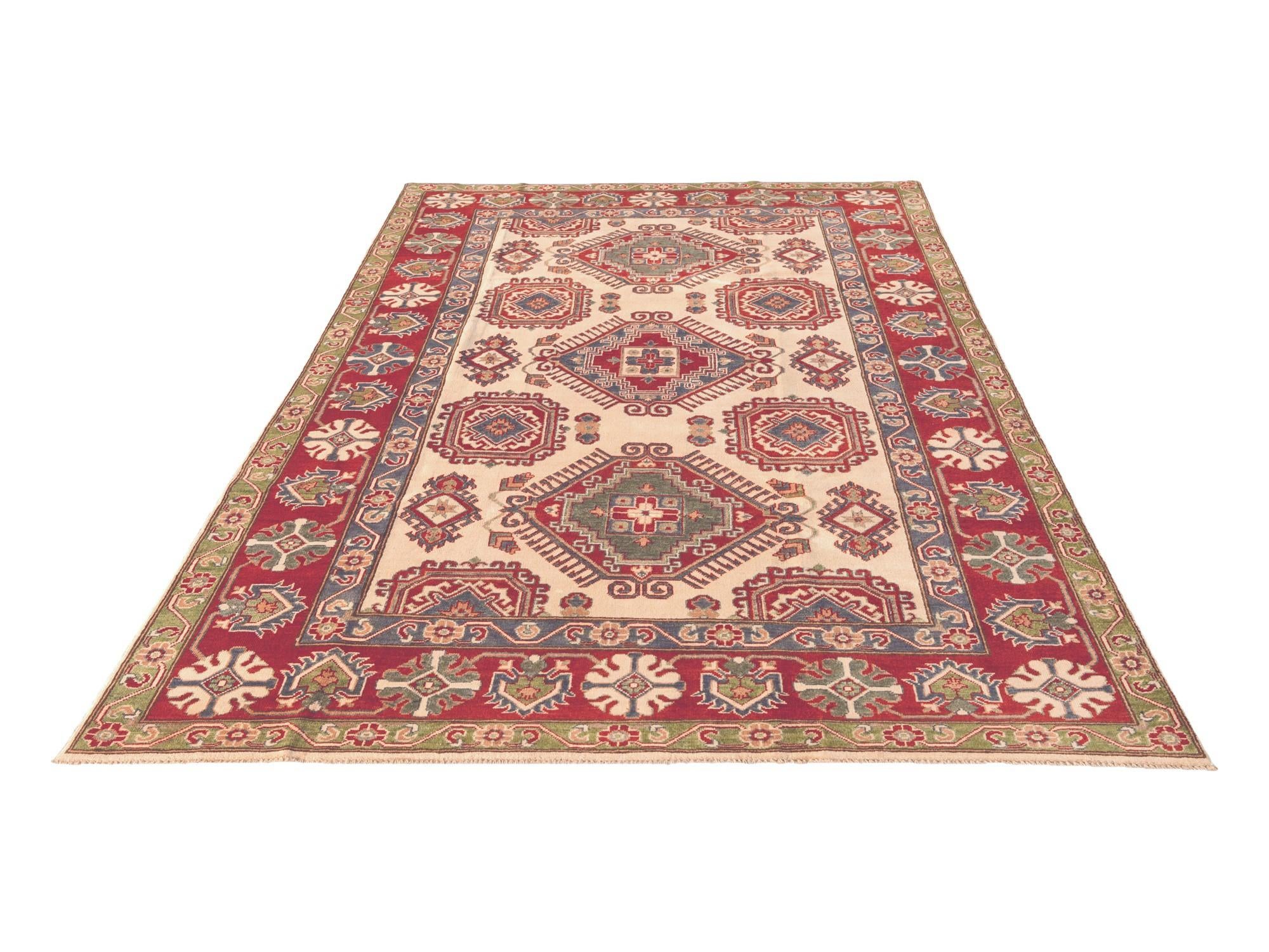 6' 8 x 10' 3 Hand Knotted Kazak Rug