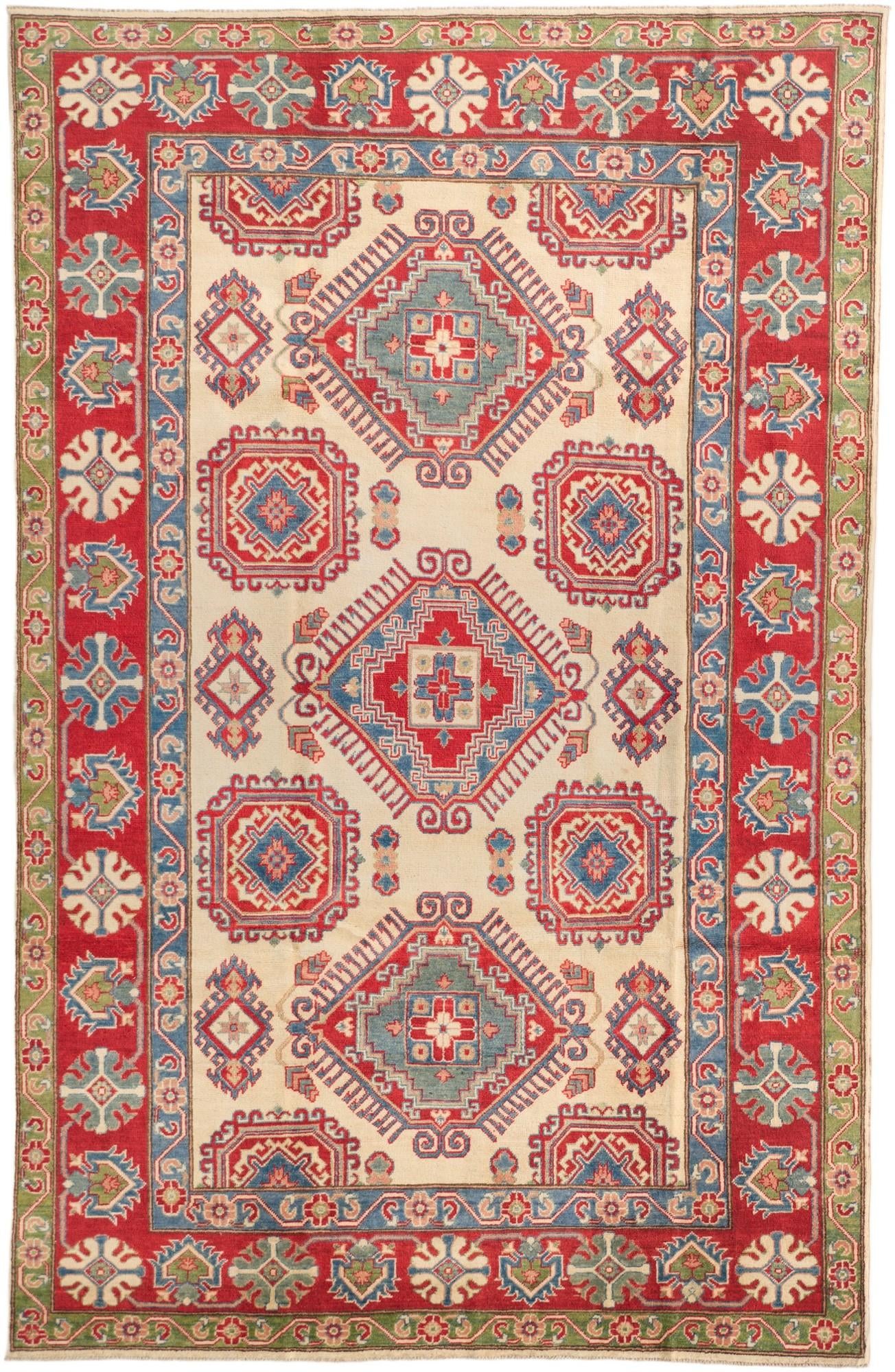 6' 8 x 10' 3 Hand Knotted Kazak Rug