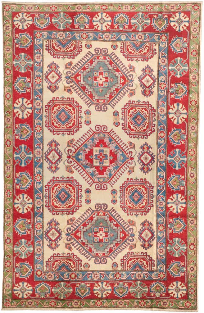 6' 8 x 10' 3 Hand Knotted Kazak Rug