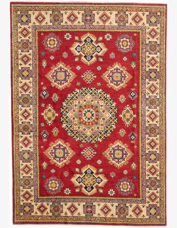 6' 2 x 8' 10 Hand Knotted Kazak Rug