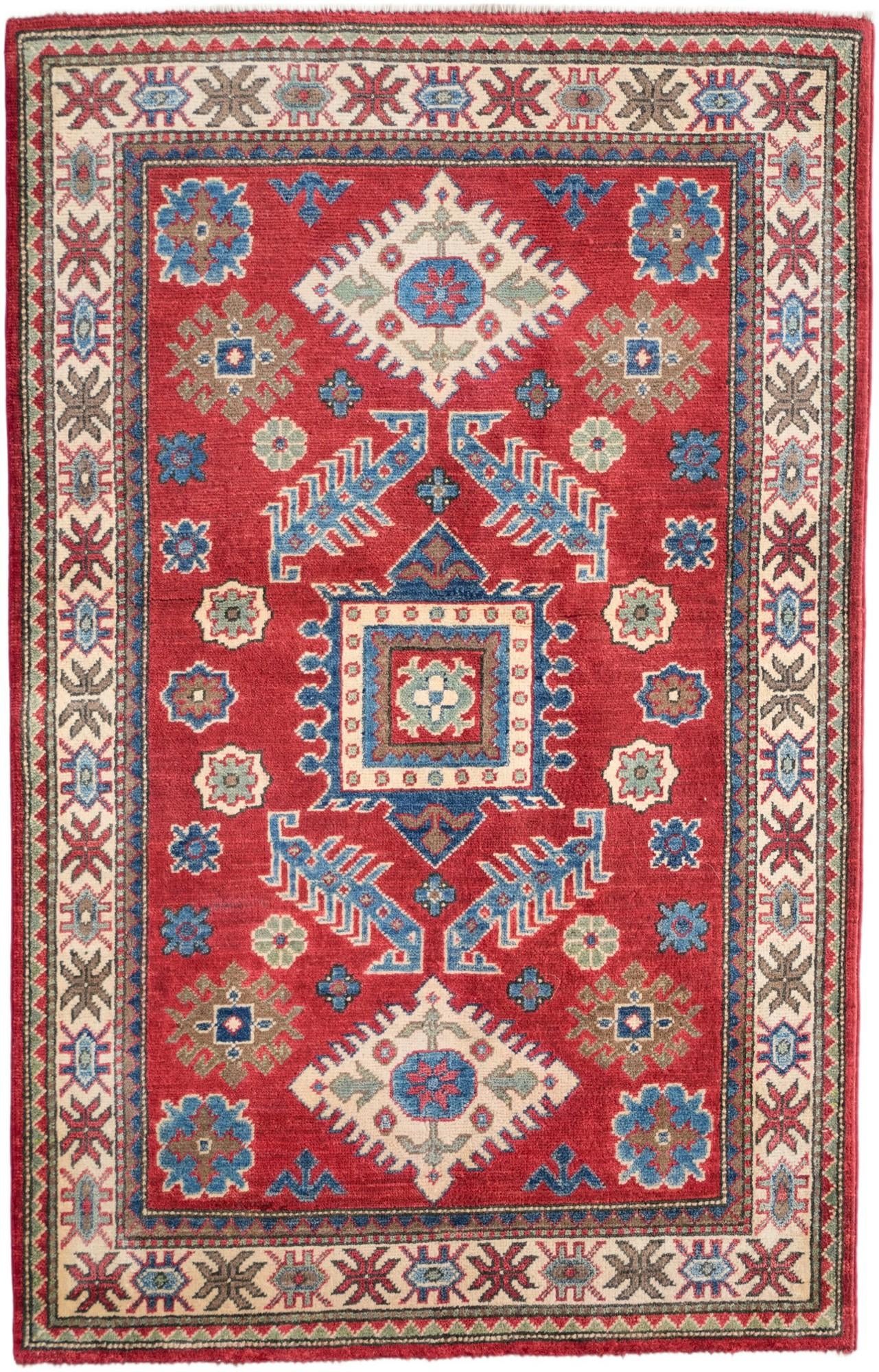 3' 4 x 5' 2 Hand Knotted Kazak Rug