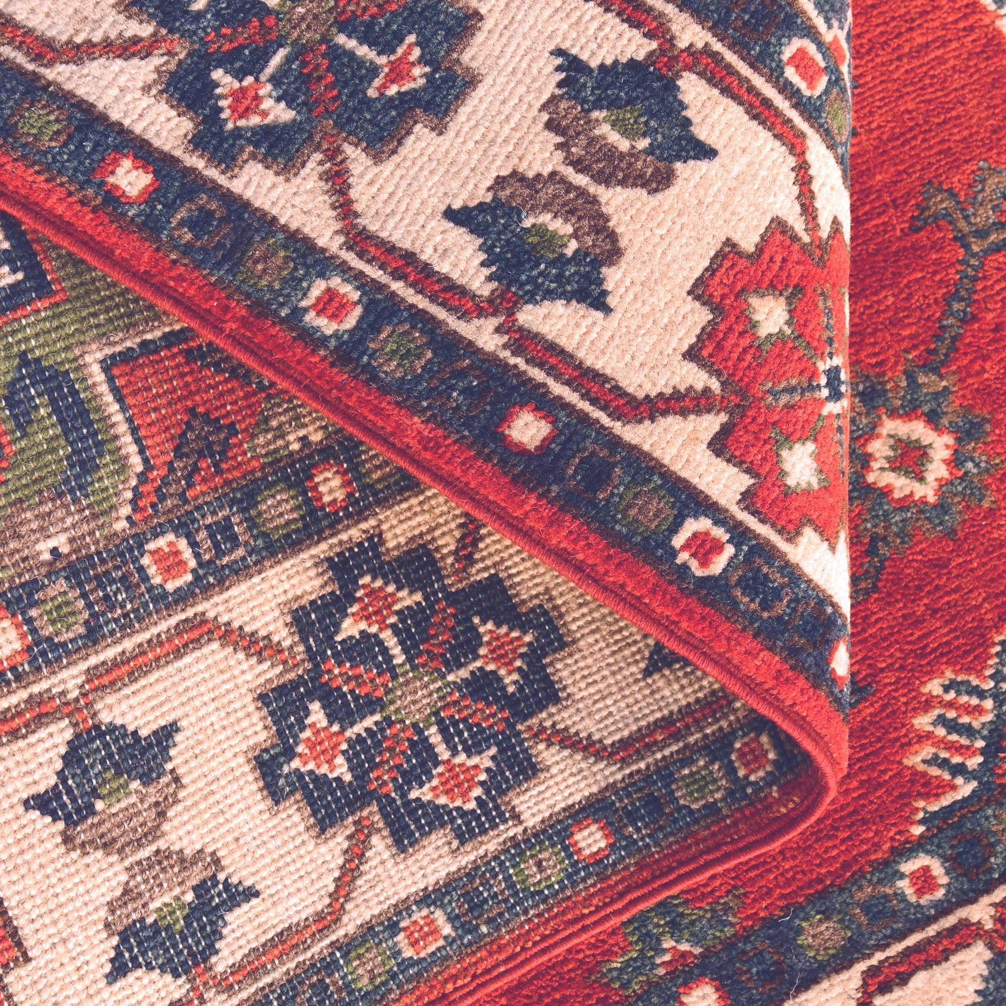 3' 4 x 4' 9 Hand Knotted Kazak Rug