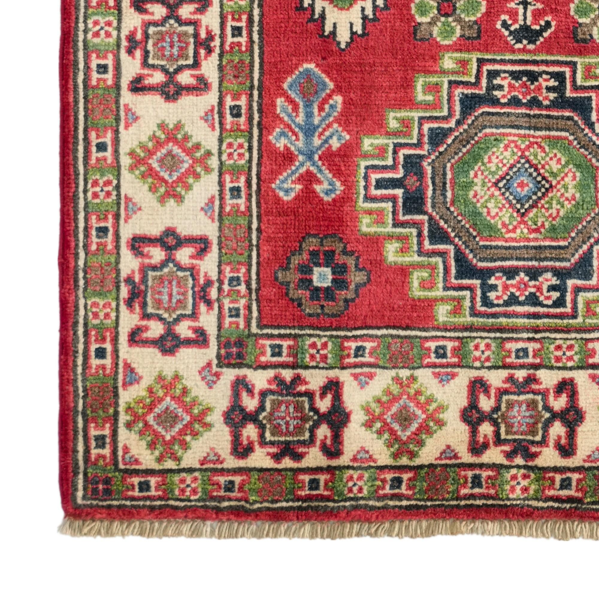 2' 7 x 4' Hand Knotted Kazak Rug