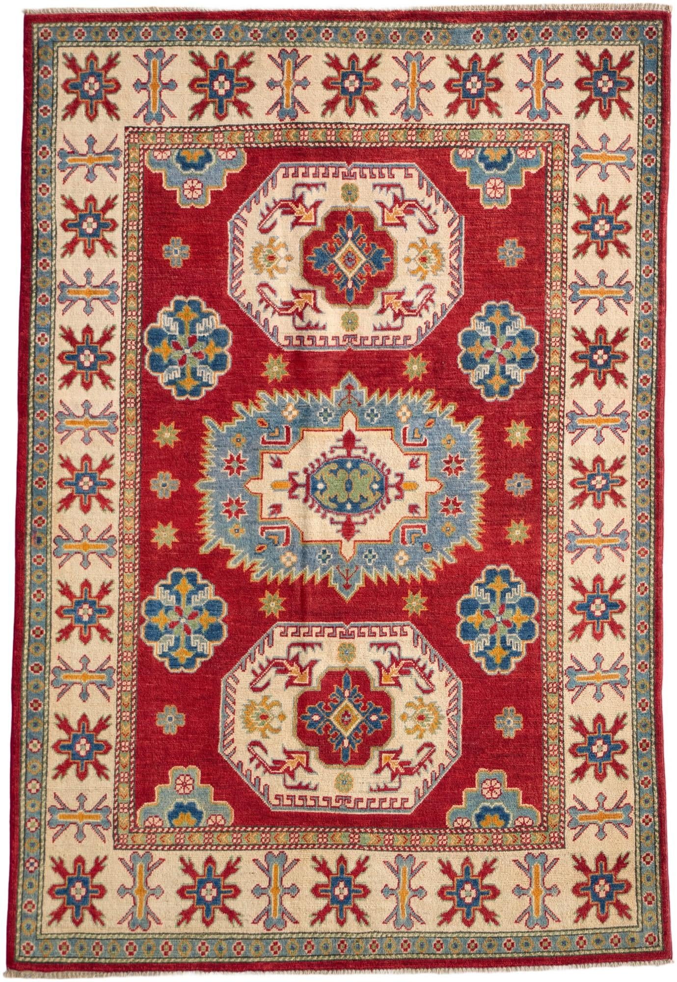 4' 11 x 7' 2 Hand Knotted Kazak Rug