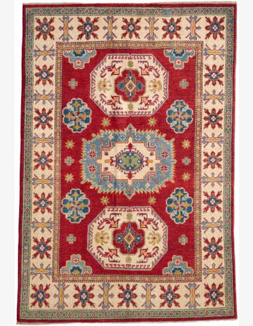 4' 11 x 7' 2 Hand Knotted Kazak Rug