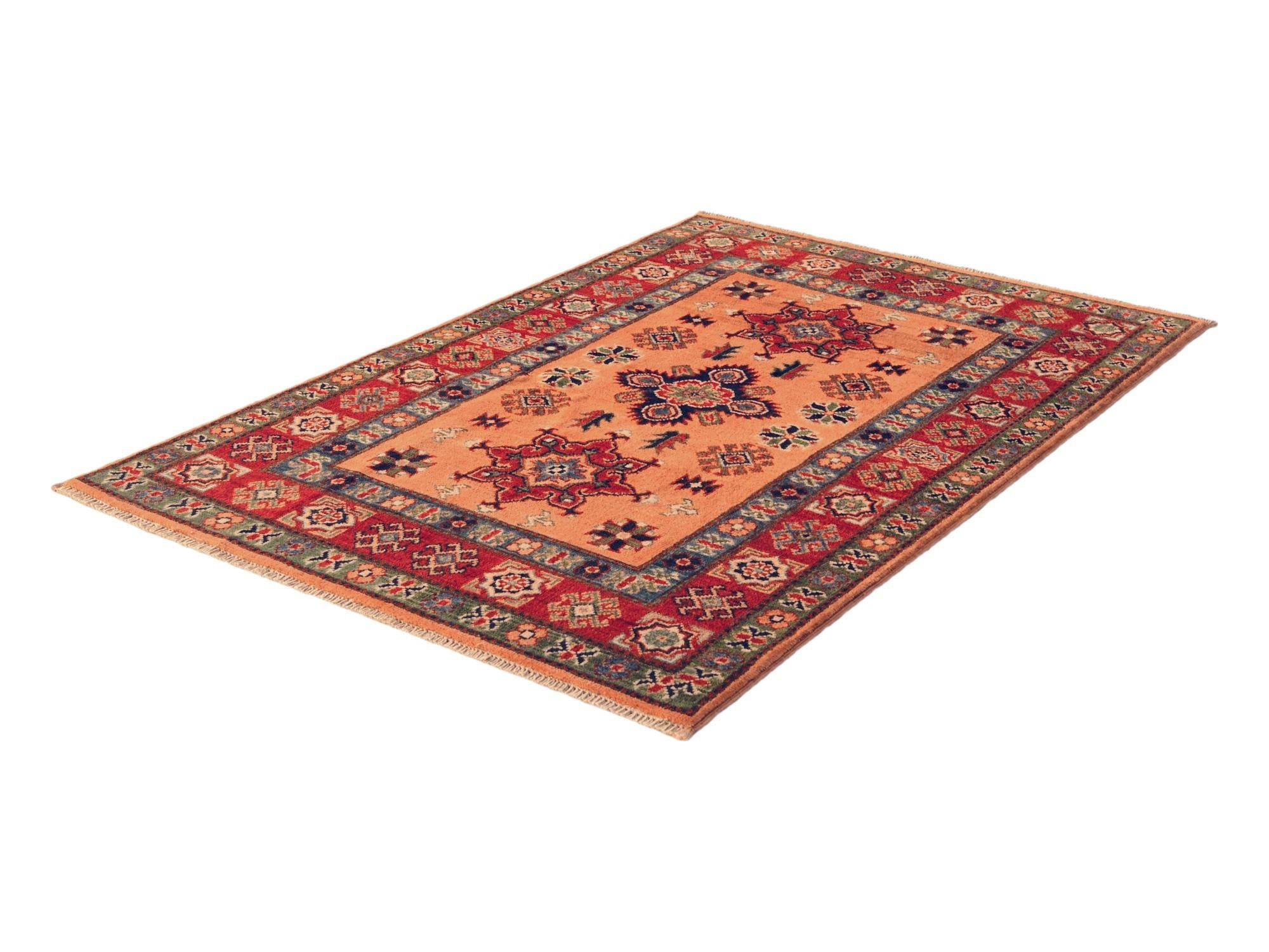 3' 4 x 4' 11 Hand Knotted Kazak Rug