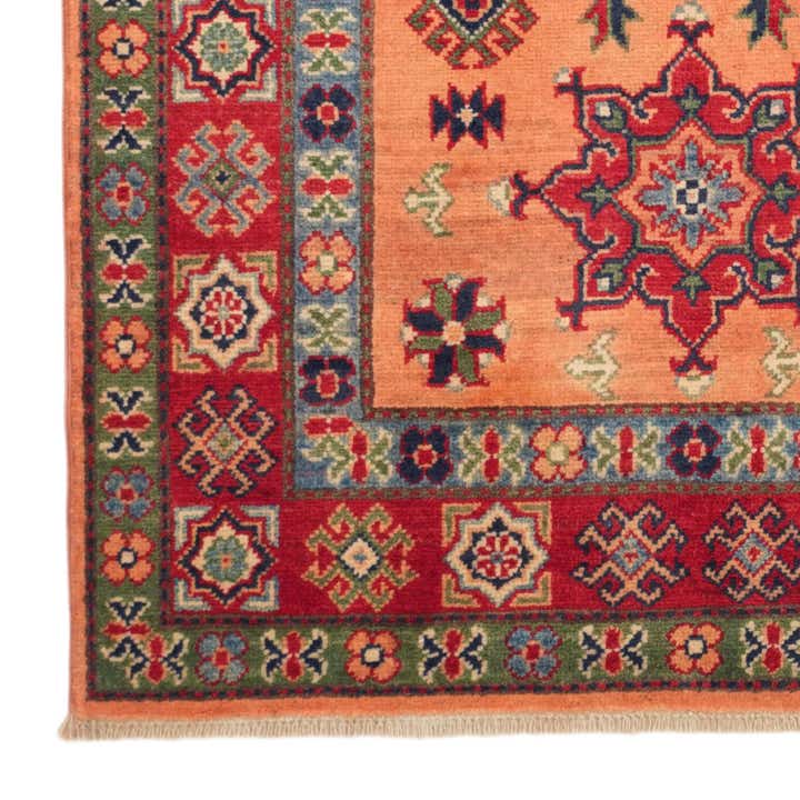 3' 4 x 4' 11 Hand Knotted Kazak Rug