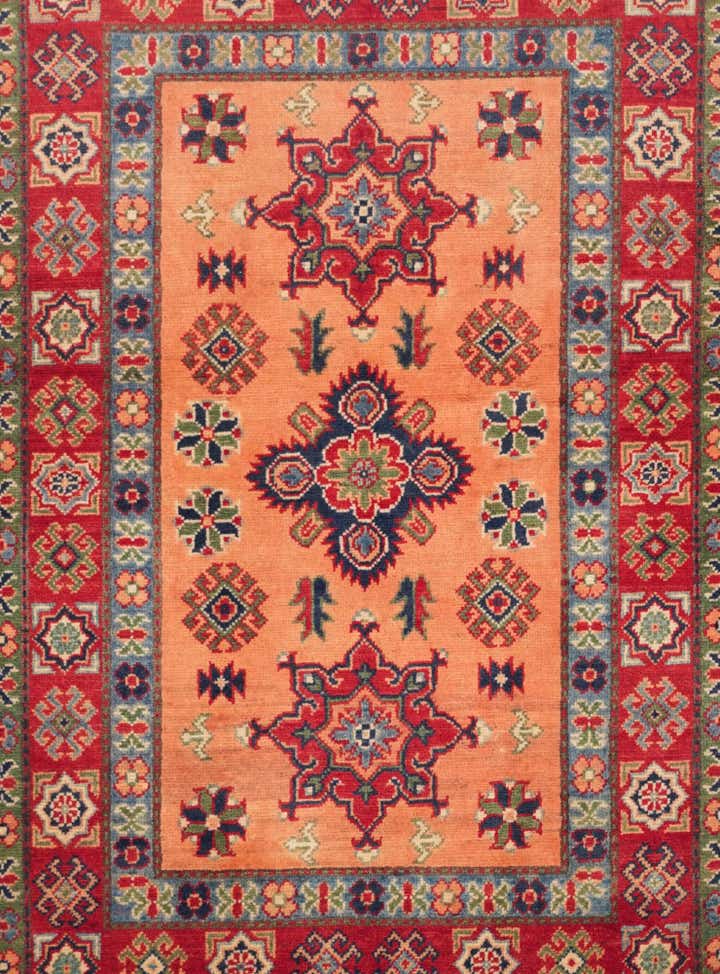 3' 4 x 4' 11 Hand Knotted Kazak Rug