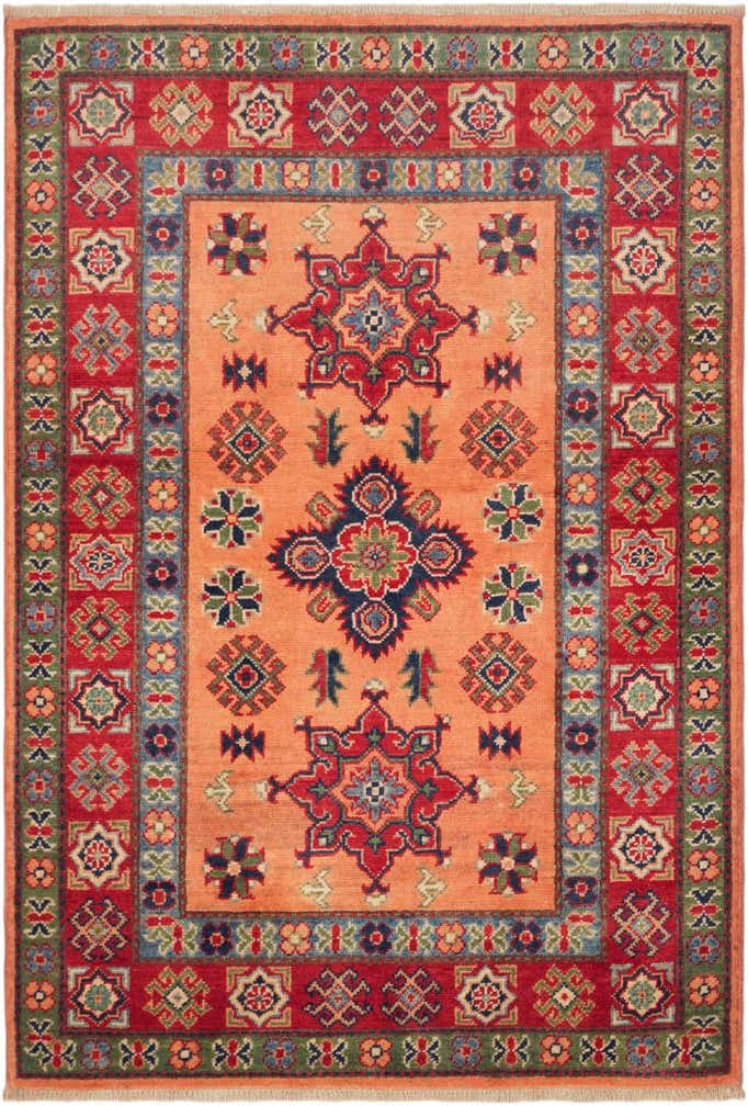 3' 4 x 4' 11 Hand Knotted Kazak Rug