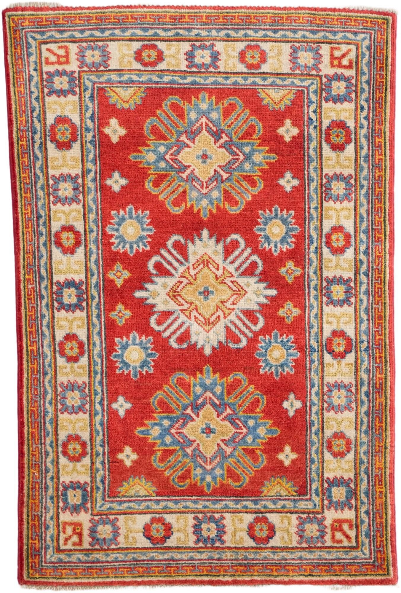 2' 9 x 4' Hand Knotted Kazak Rug