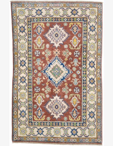 3' 3 x 4' 11 Hand Knotted Kazak Rug