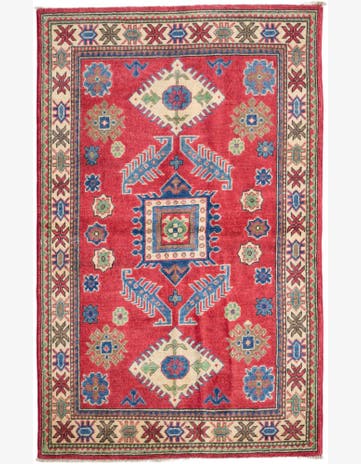 3' 5 x 5' 5 Hand Knotted Kazak Rug