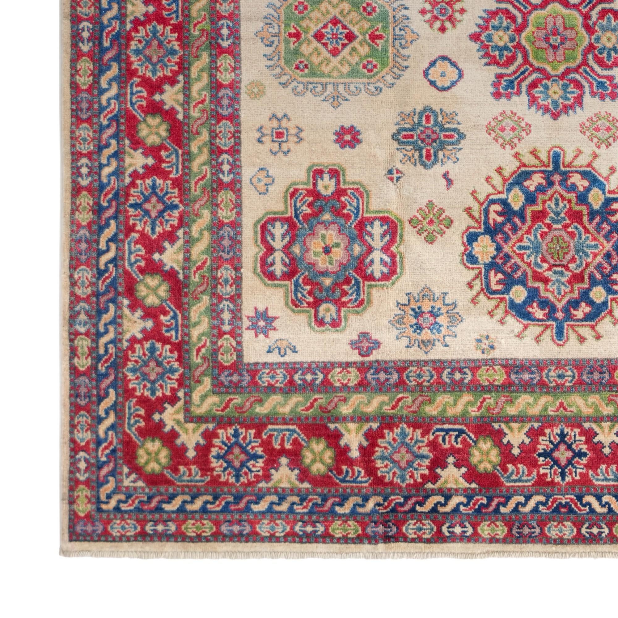6' 1 x 8' 9 Hand Knotted Kazak Rug