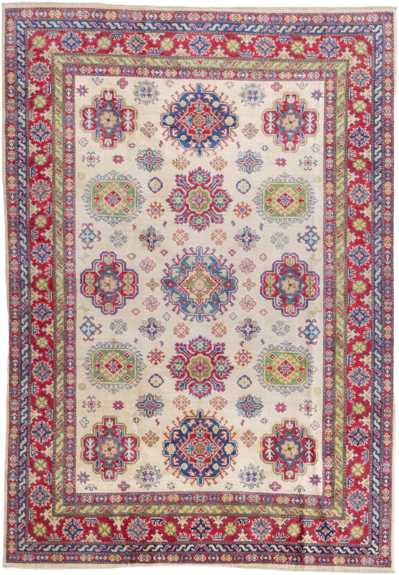 6' 1 x 8' 9 Hand Knotted Kazak Rug