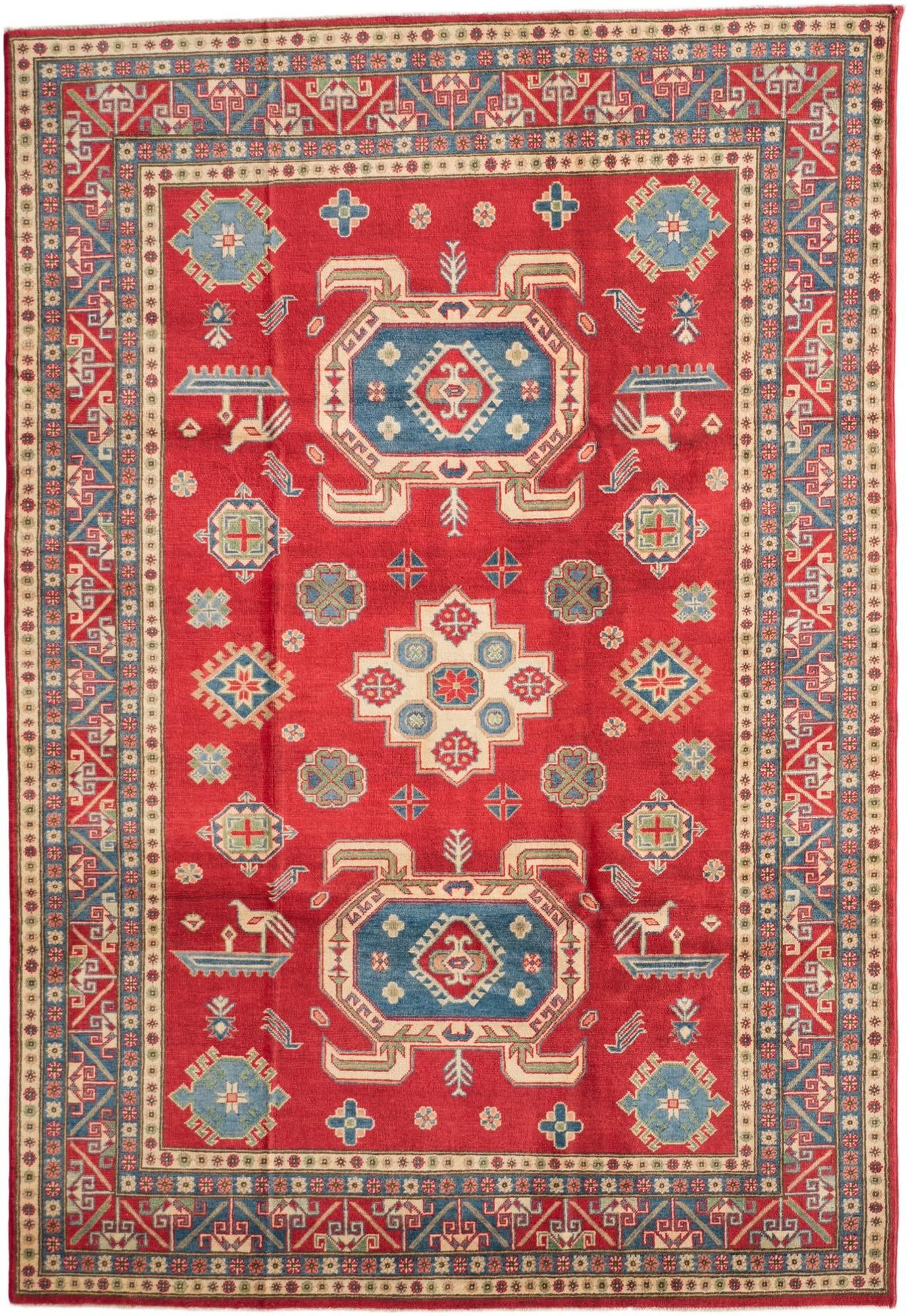 6' 8 x 9' 9 Hand Knotted Kazak Rug
